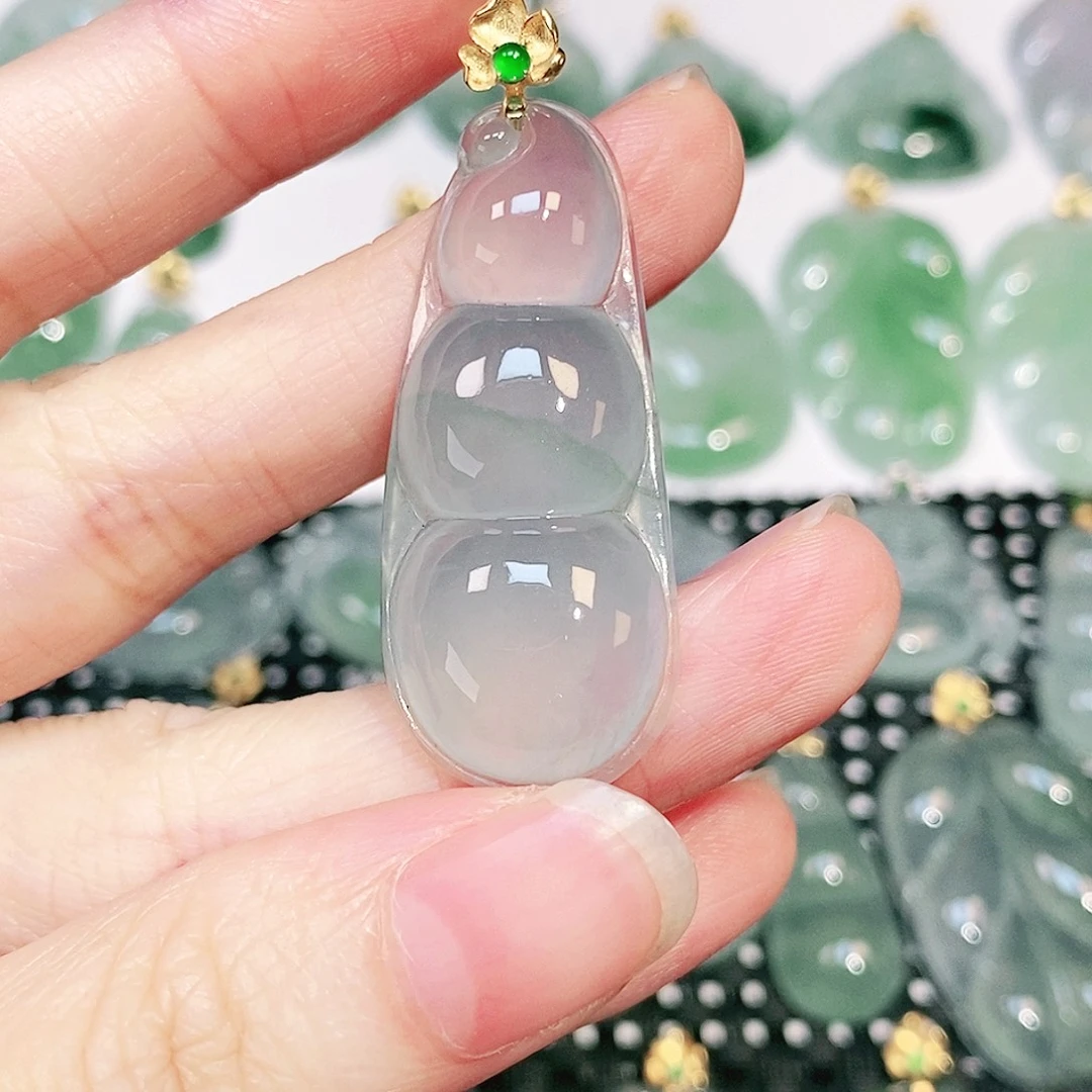 吊坠(不含链)18K金镶嵌翡翠
