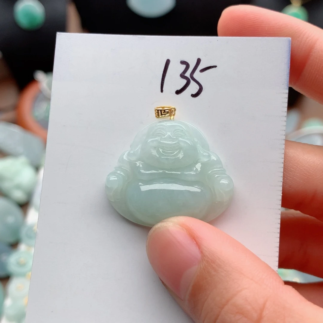翡翠银S925镀金镶嵌颈饰吊坠