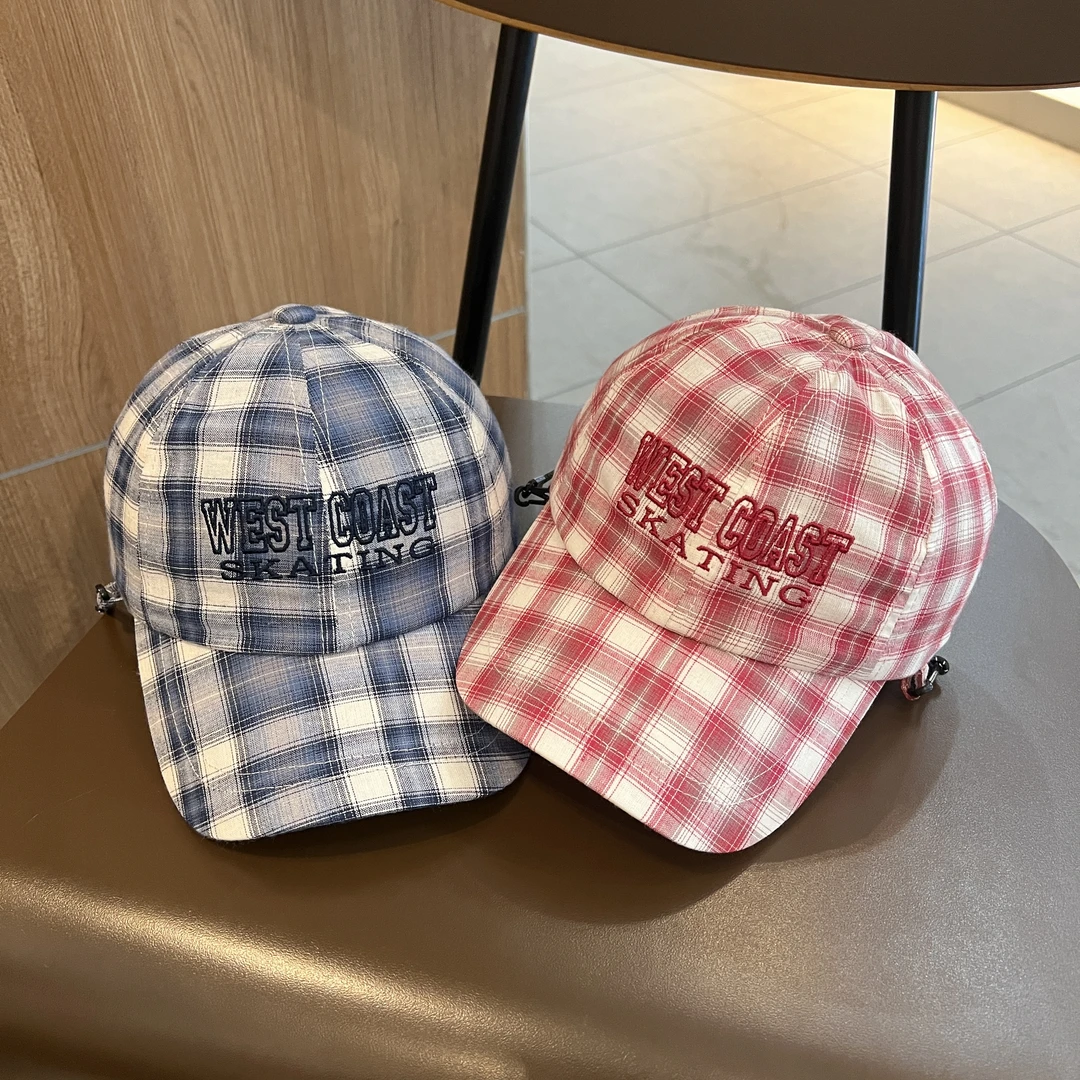 【亲子款】洋气格纹鸭舌帽夏季薄款透气儿童防晒遮阳帽双面戴渔夫帽