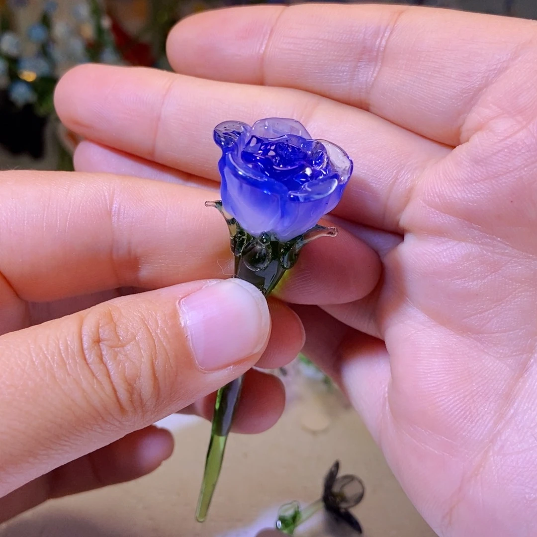琉璃手工艺品蓝色妖姬