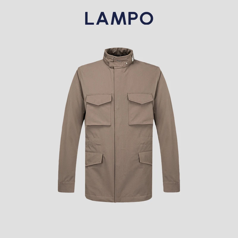 【LAMPO】蓝豹胶囊系列中米纯色棉混纺夹克
