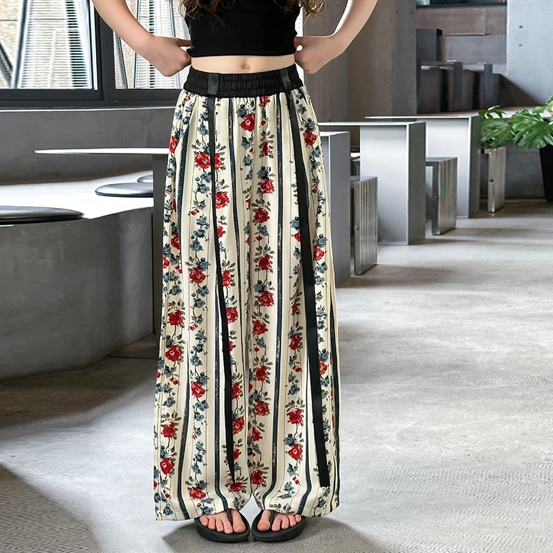 儿童夏装2025大女童装宽松抖抖裤子冰丝防蚊裤夏季薄款阔腿直筒裤