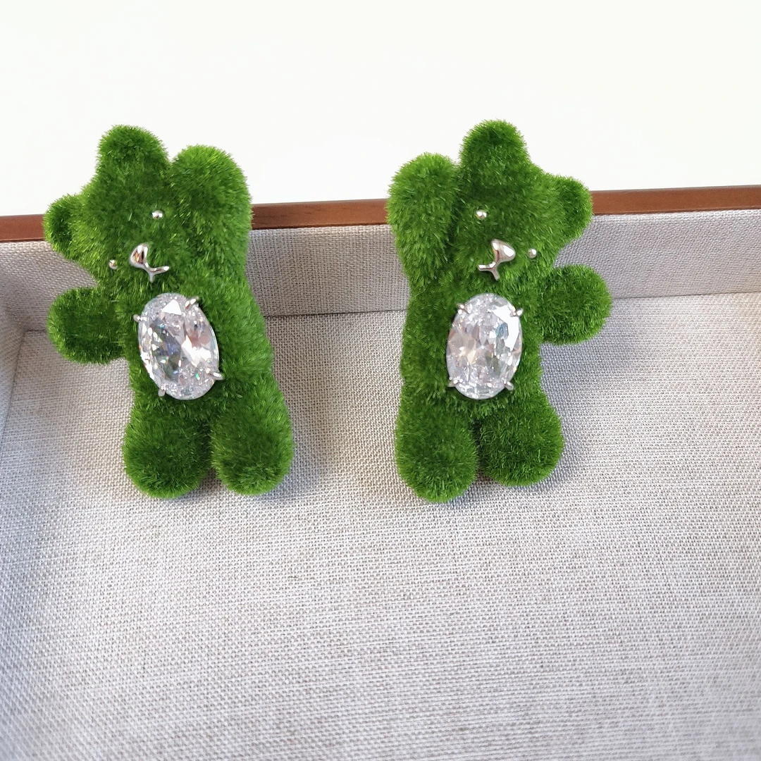 个性百搭绿招手熊发夹