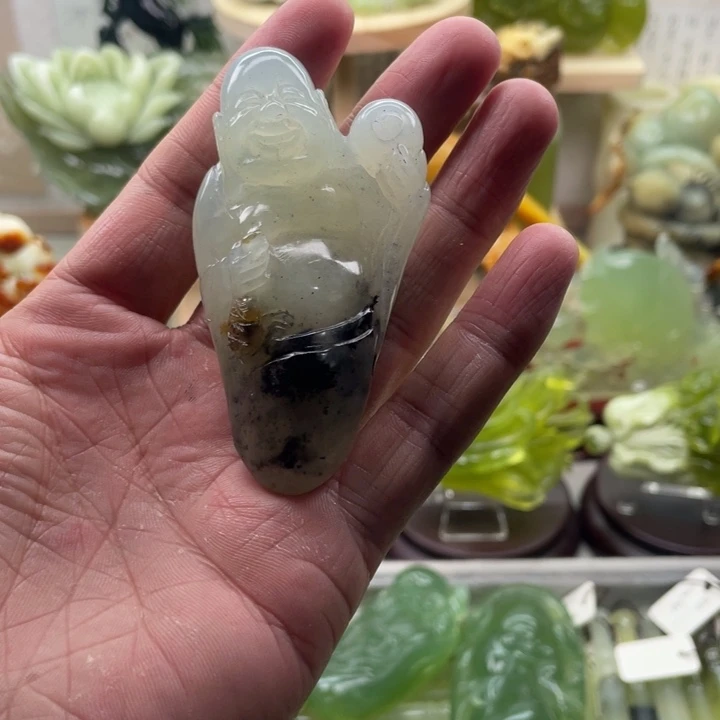 蛇纹石玉未镶嵌四大名玉手把