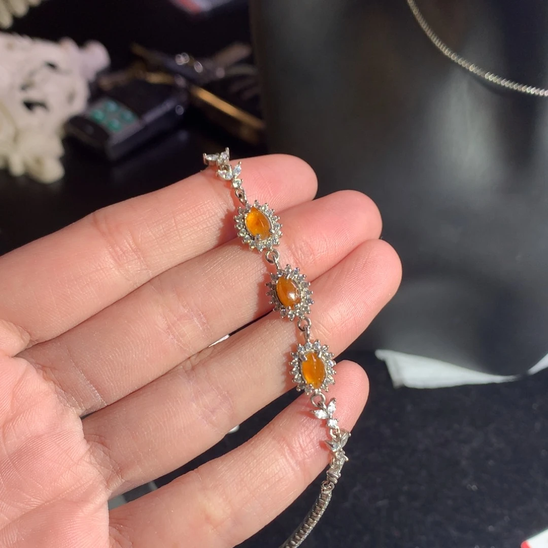 翡翠耳饰银S925镶嵌天然翡翠