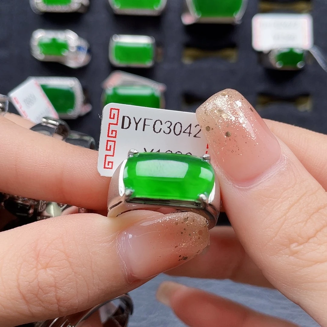 翡翠戒指银S925镶嵌喜****柜编号3042