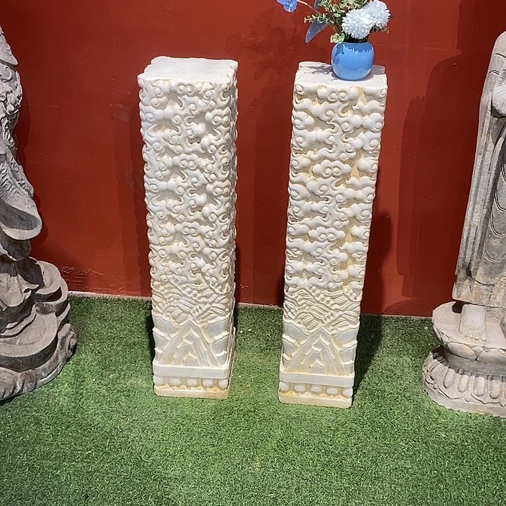 1***1汉白玉祥云柱一对