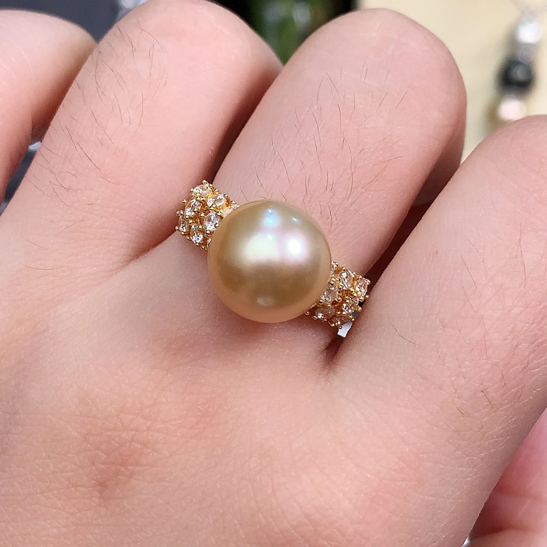 银S925镶嵌海水珍珠戒指