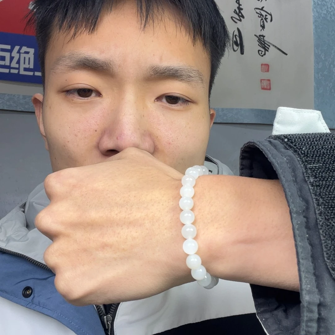 和田玉手链未镶嵌多样性野牛沟羊脂玉卡8货头