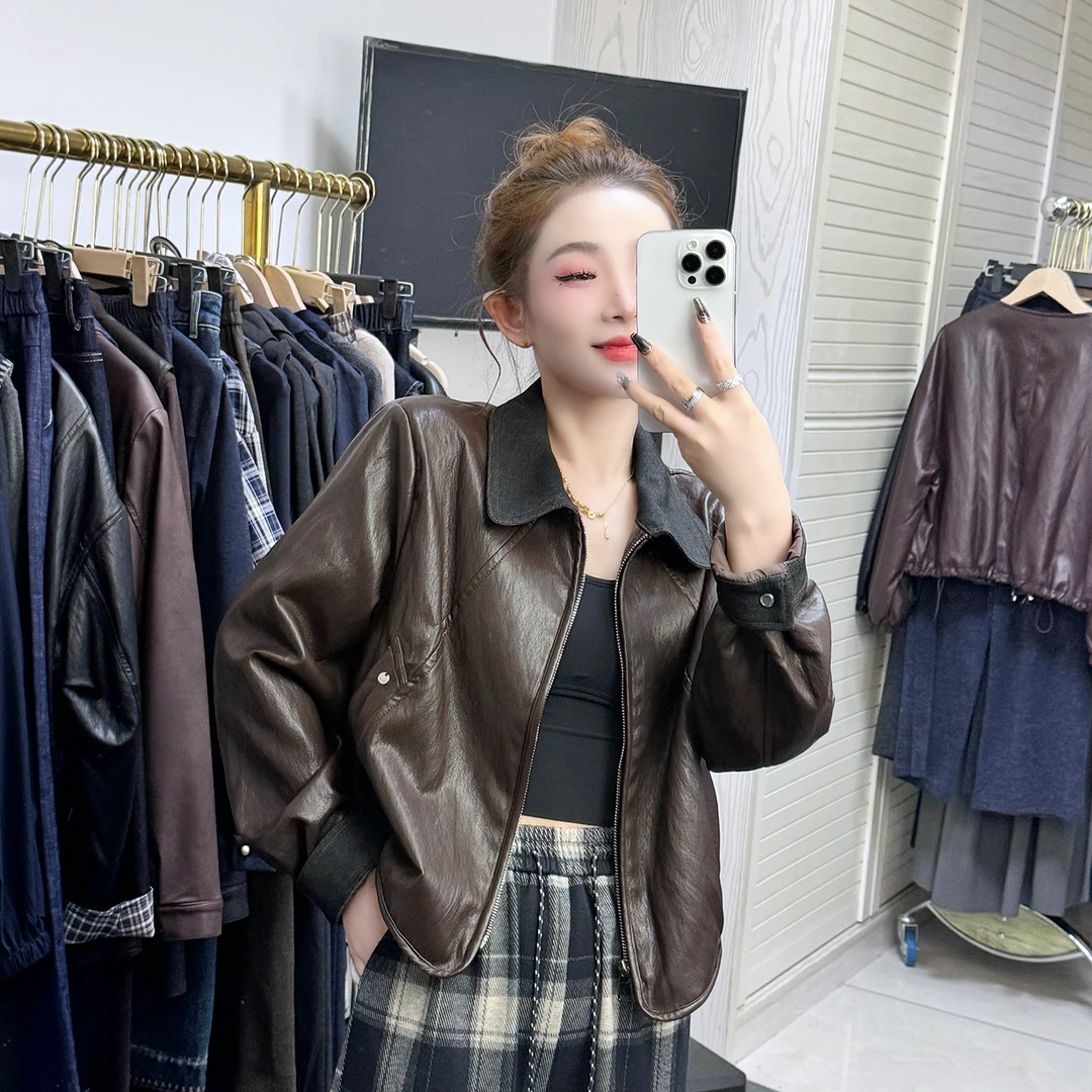 小个子时尚短款皮衣外套女2025秋季新款高级感气质百搭皮夹克上衣