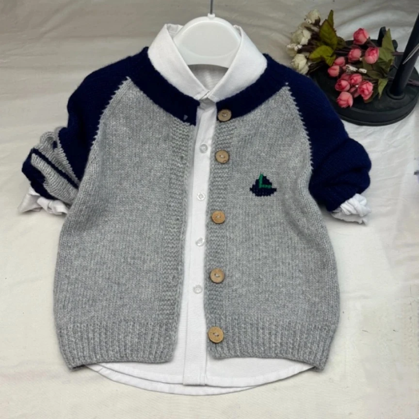 一帆风顺新款开衫材料包，美丽诺100%纯羊毛抗起球不掉毛非成品。