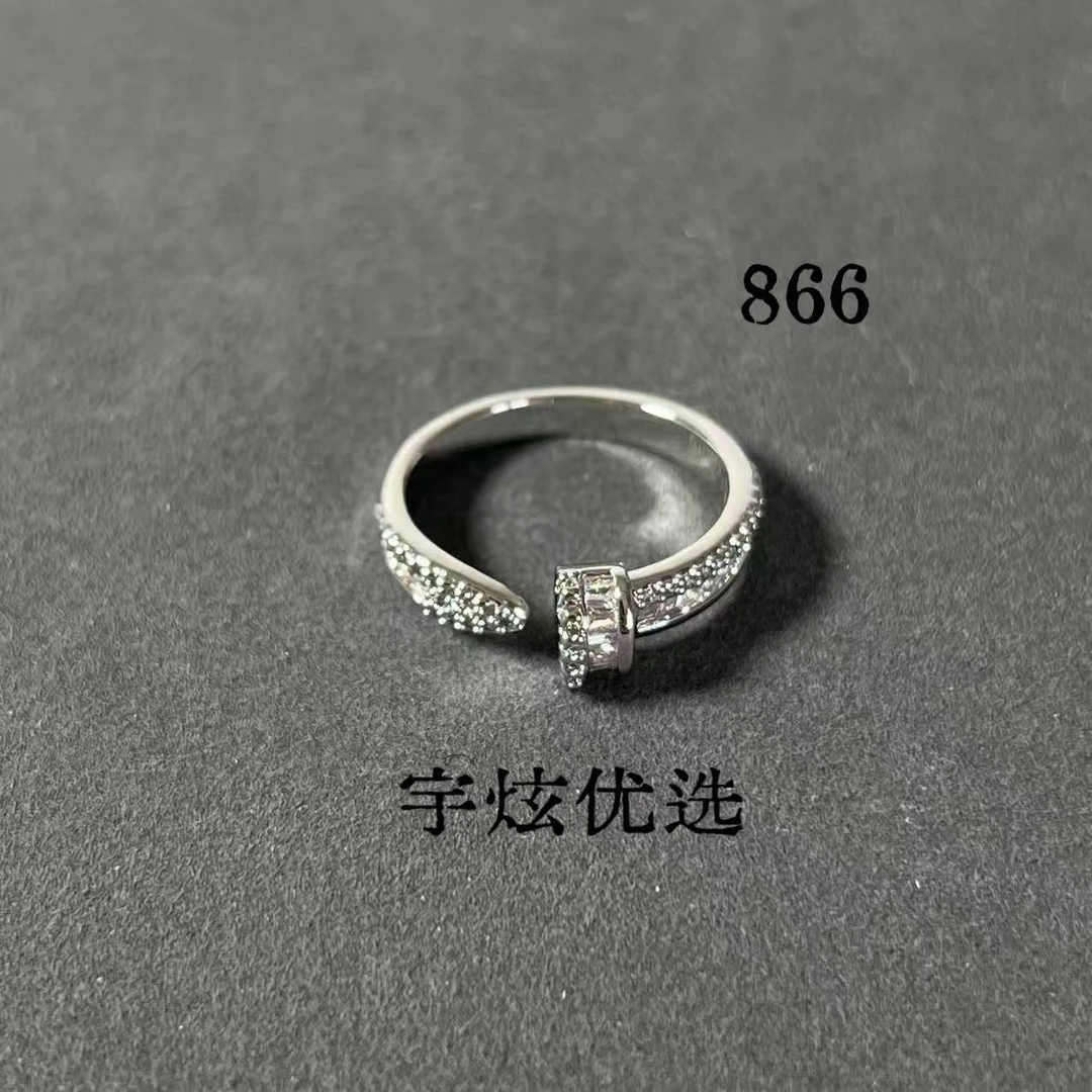 黄铜合成锆石戒指 时尚百搭戒指简约首饰可调节轻奢866