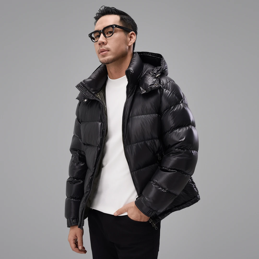 秋冬新款保暖羽绒服男士鹅绒服时尚长袖连帽休闲5592