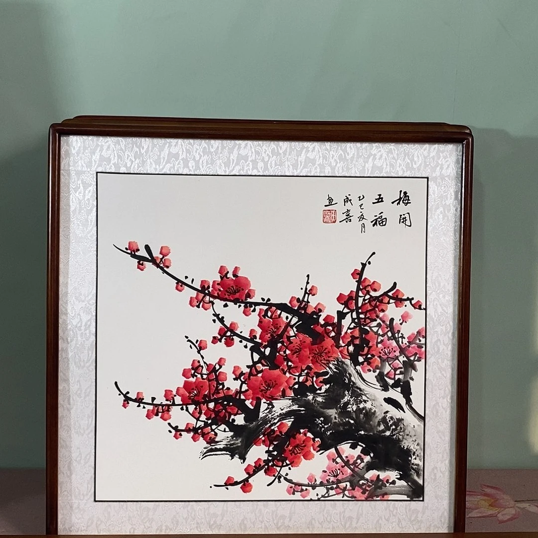 国画带框尺寸62✖️62厘米手绘包邮