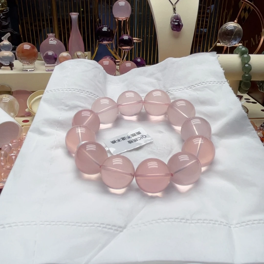 未镶嵌手链芙蓉石E****?粉水晶16.8mm