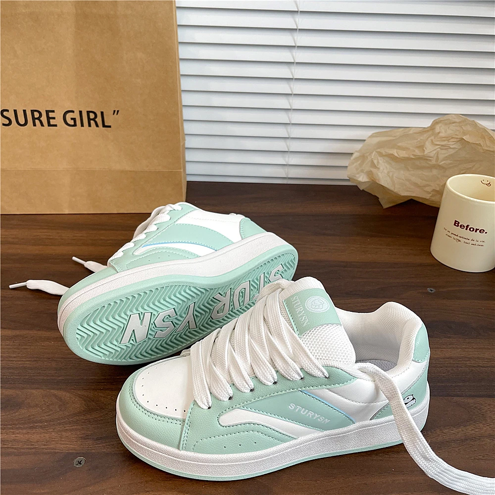 韩版薄荷绿学生面包鞋女休闲小众板鞋ins潮2025夏季新款运动鞋