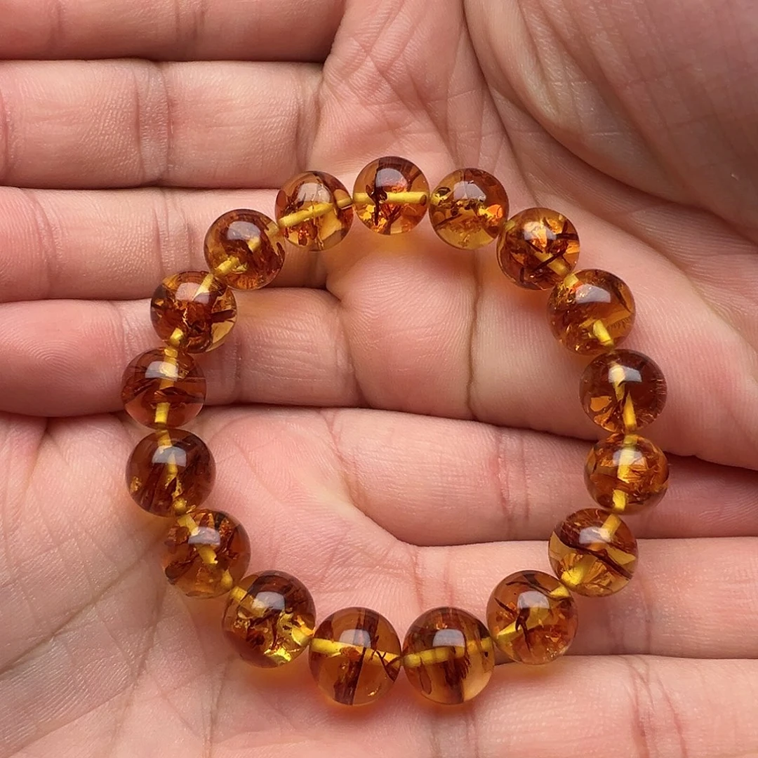 琥珀（花珀）未镶嵌手串