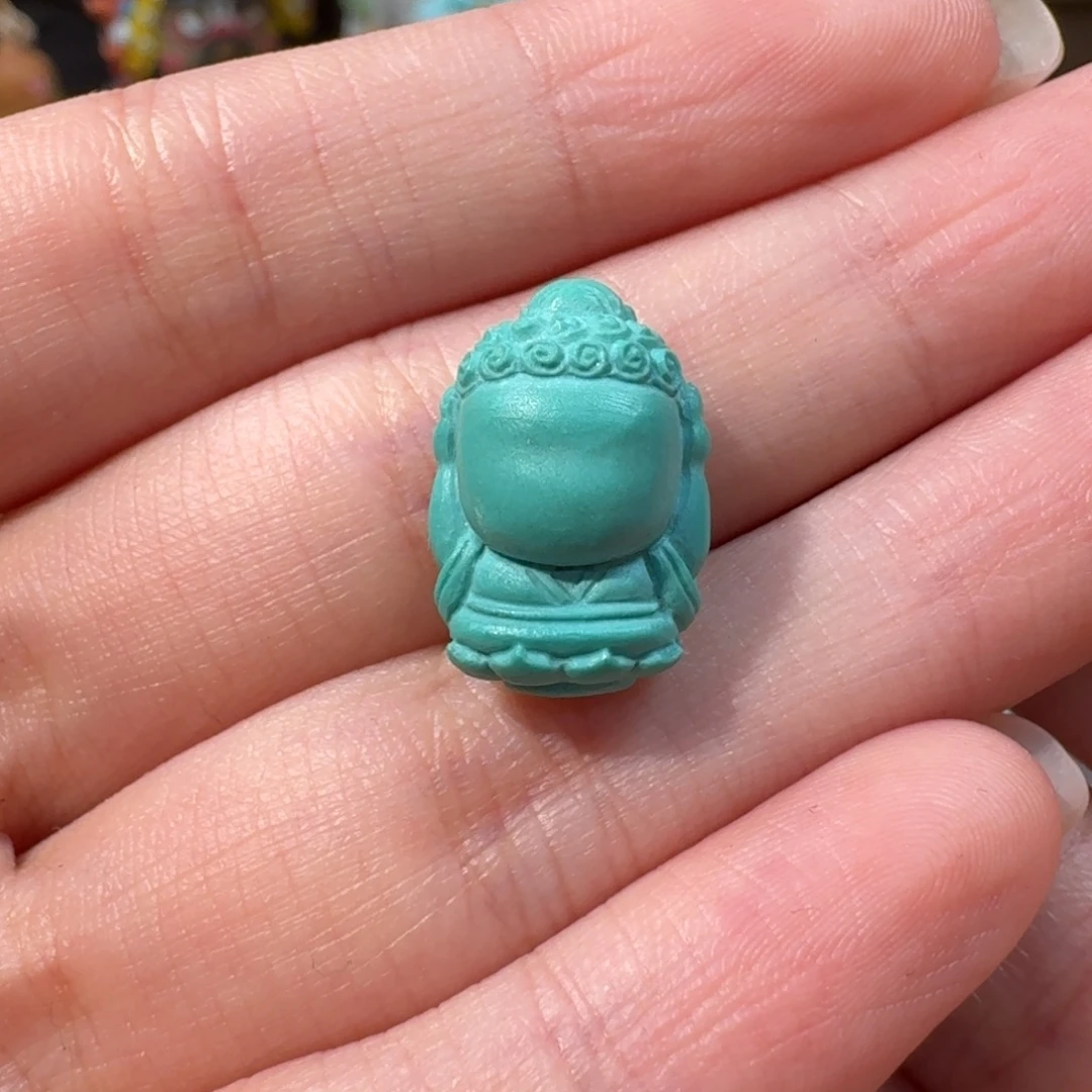 绿松石未镶嵌玉化不听佛配饰