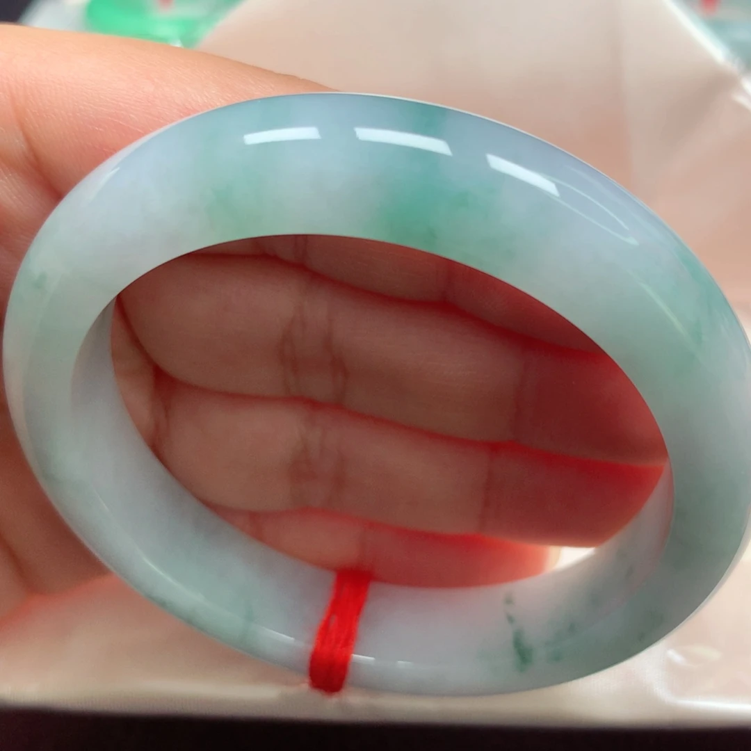 未镶嵌手镯翡翠3冰胶蓝花洒金