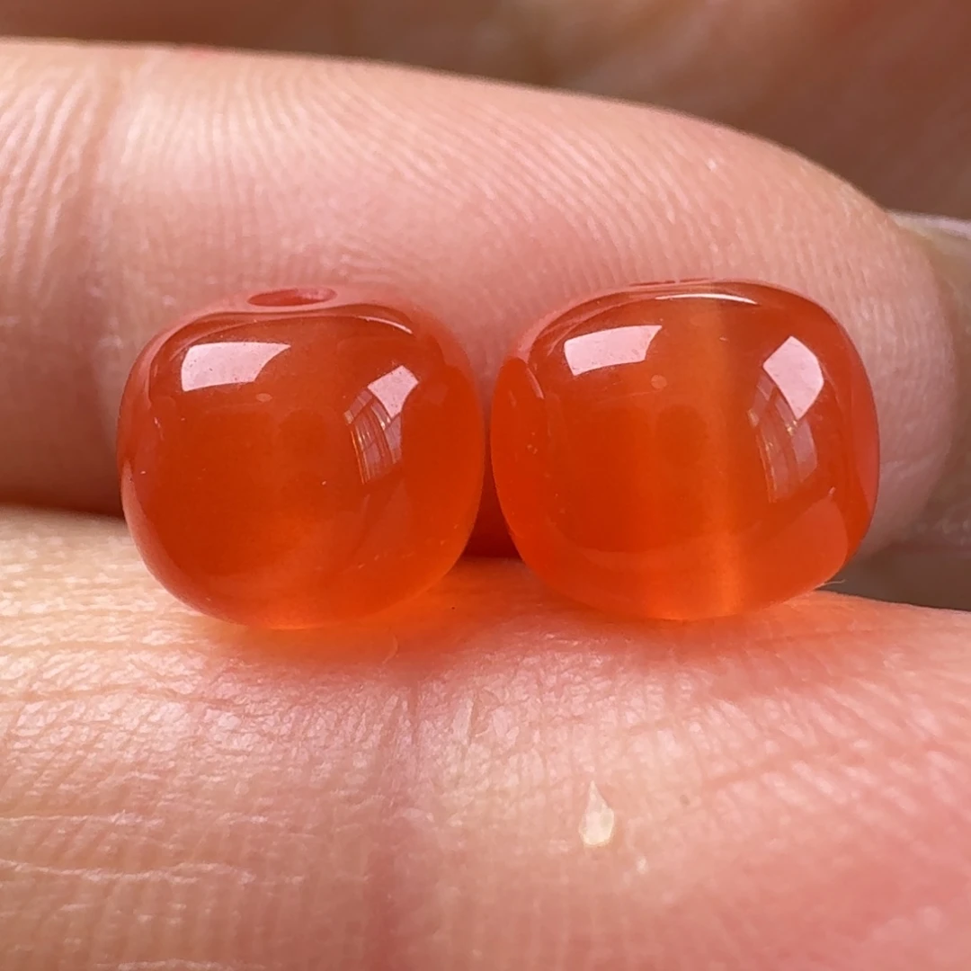 南红玛瑙未镶嵌老型对珠8+