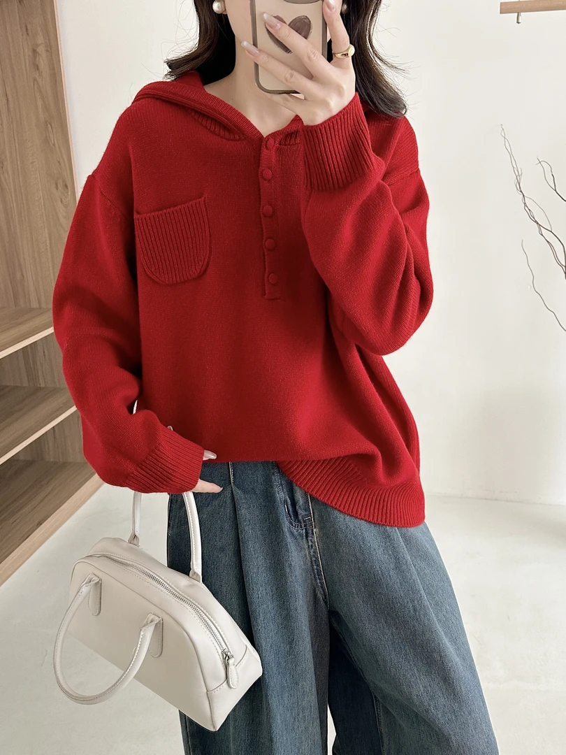 【七七羊毛羊绒 001】红人上新 25秋冬韩版针织衫毛衣现货闪发1.20