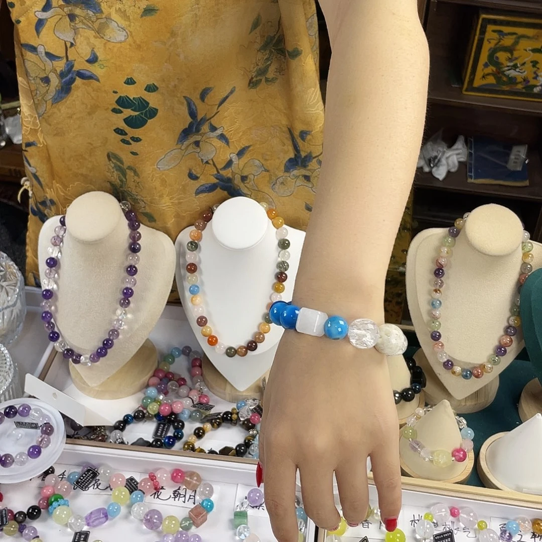 银S925镶嵌手链烟晶