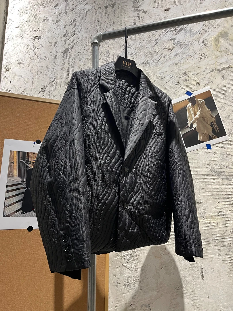 VIP studio 【25冬/短款西装鹅绒】极简绗缝短款西装外套鹅绒服