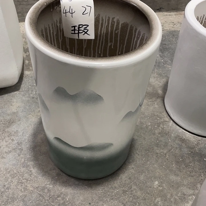 陶瓷材料直筒山水画大号