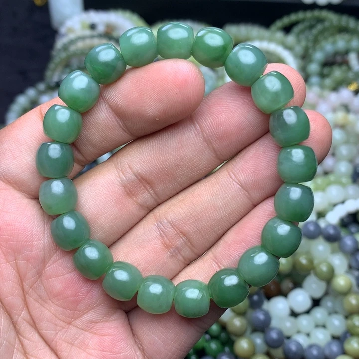 和田玉未镶嵌手串碧玉