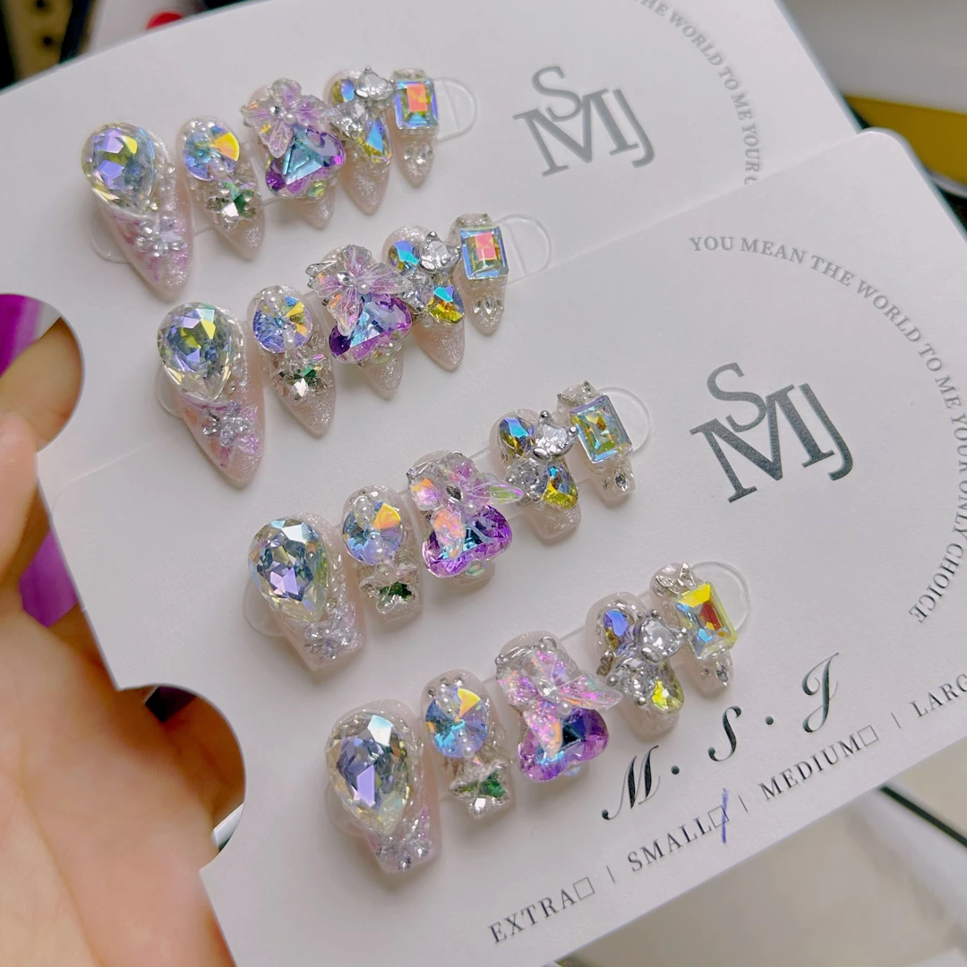 满饰纪|S363「」轻奢钻饰超闪穿戴甲手工穿戴甲堆钻