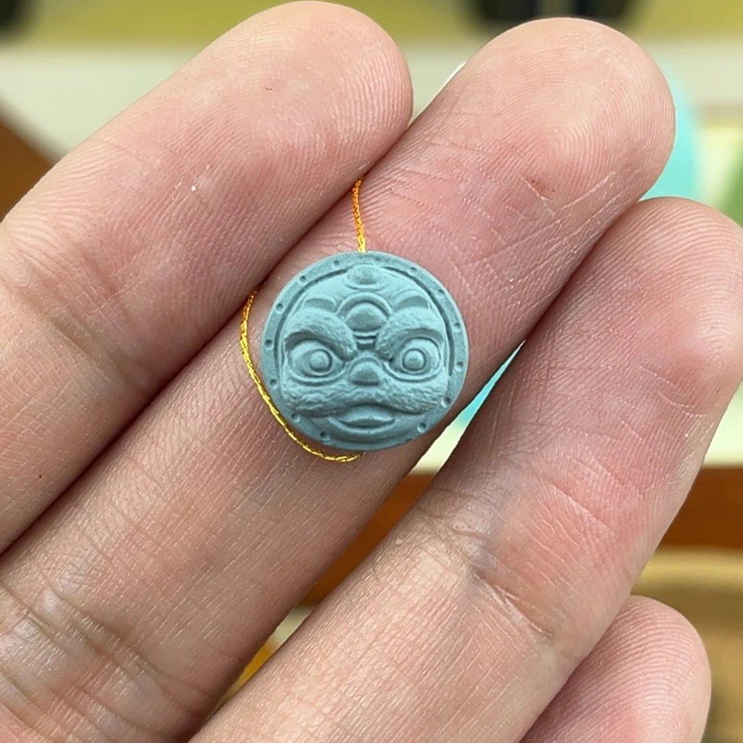 绿松石未镶嵌珠宝奇石雾霾蓝醒狮