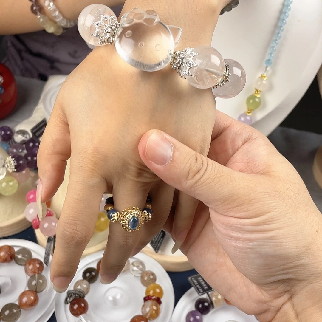 银S925镶嵌手链烟晶