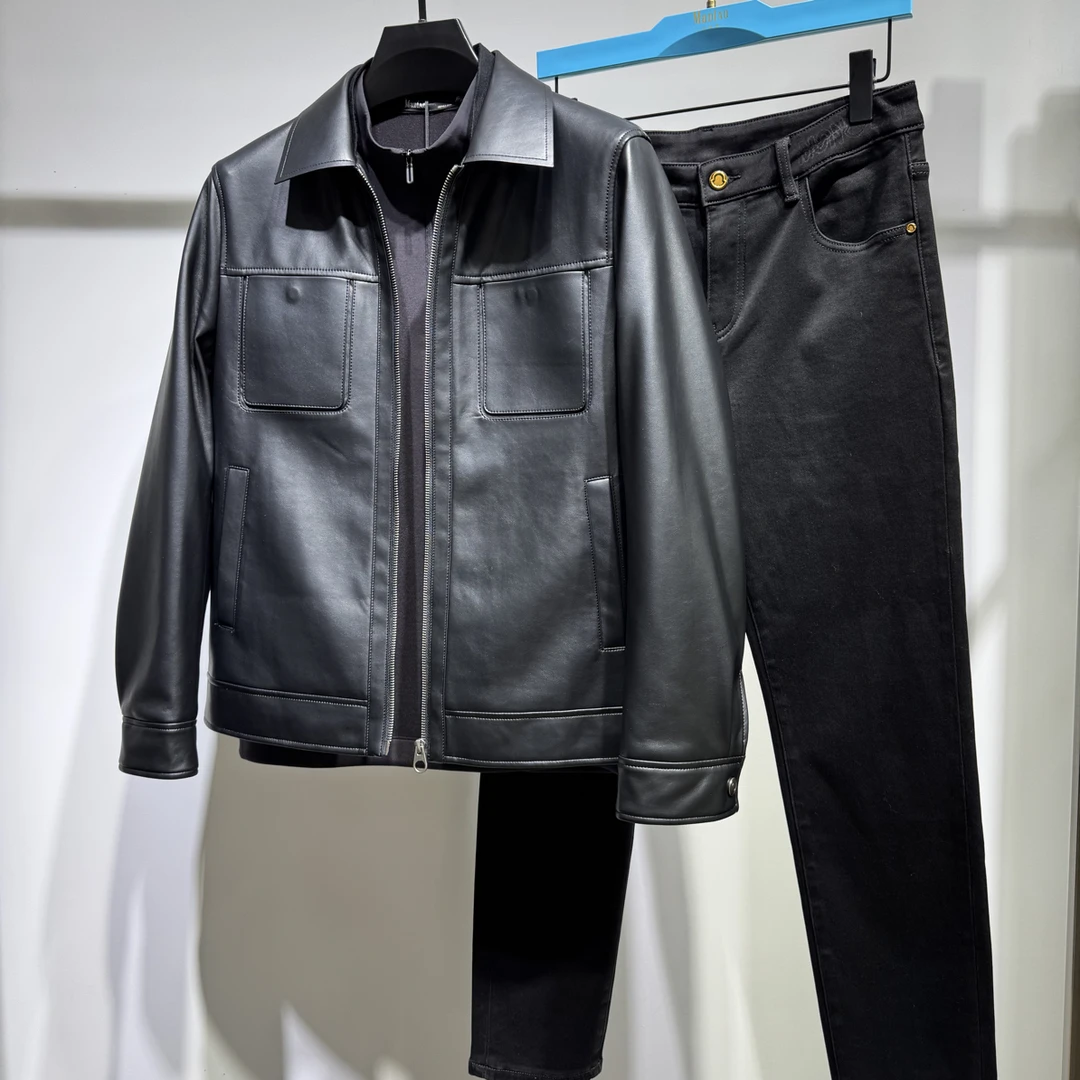 【鹅绒系列】2025男士高奢版蛋白皮鹅绒服  有型百搭羽绒服外套1098