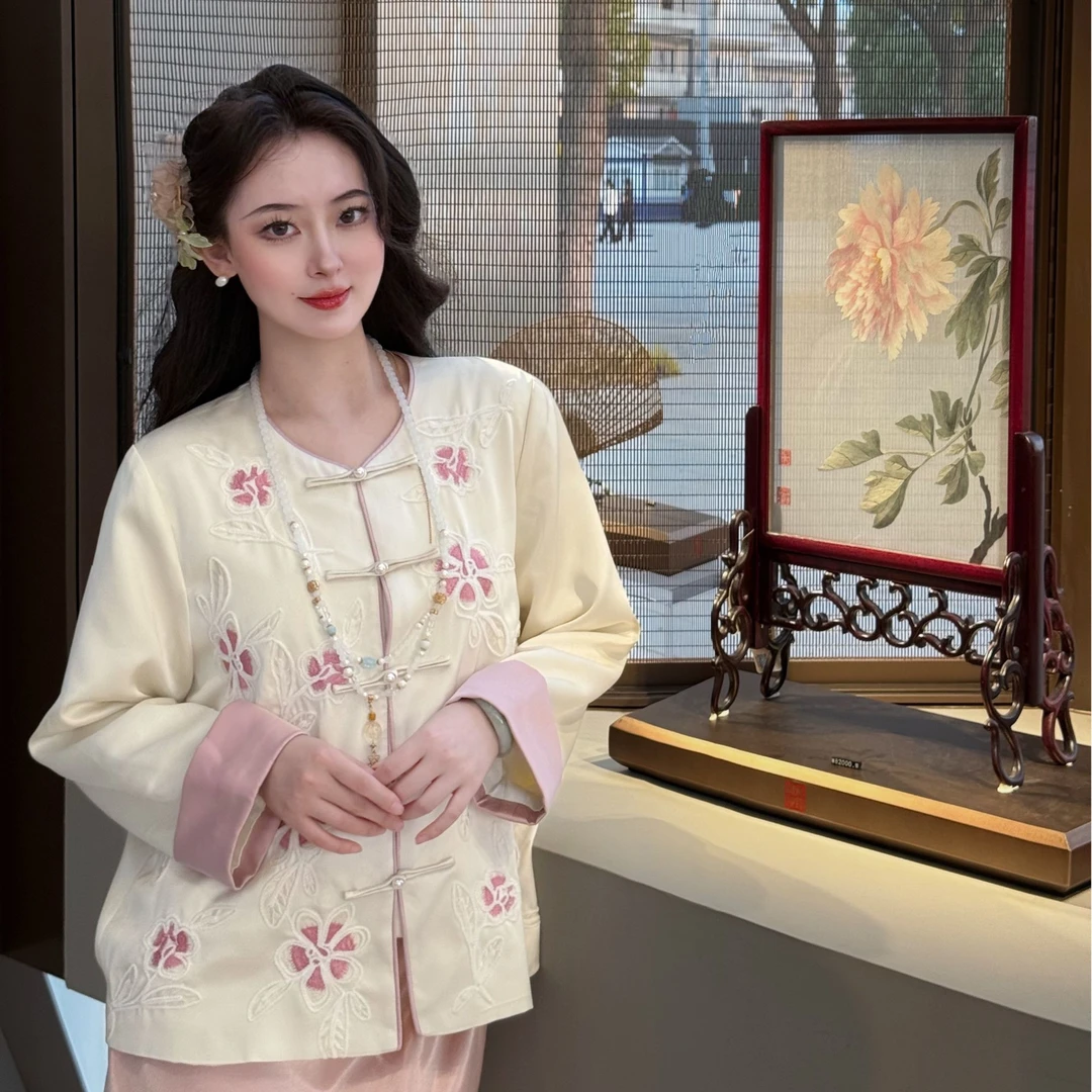【金湖春晓】新中式中国风刺绣遮肉肉精美国风上衣新中式外套