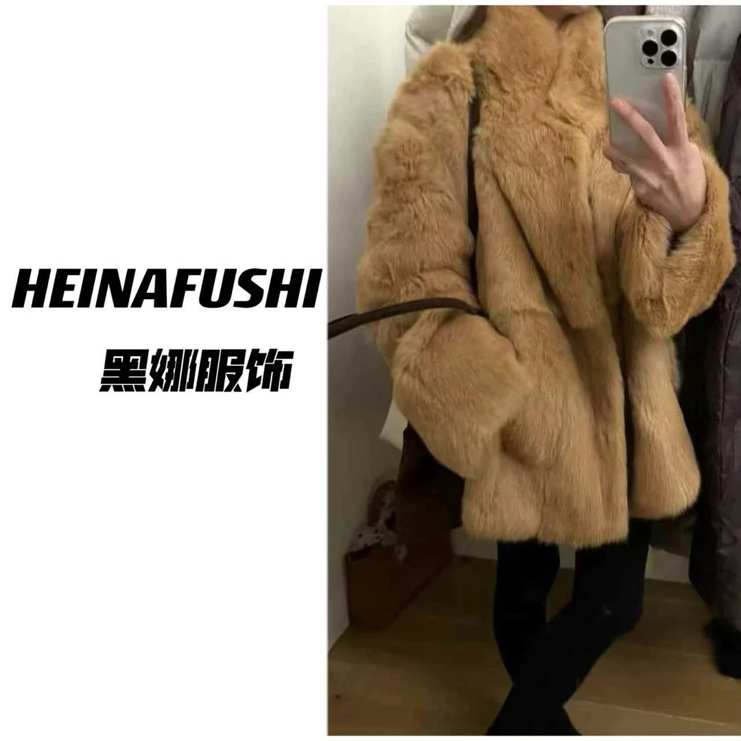 HEINA 清仓立领毛毛外套 008