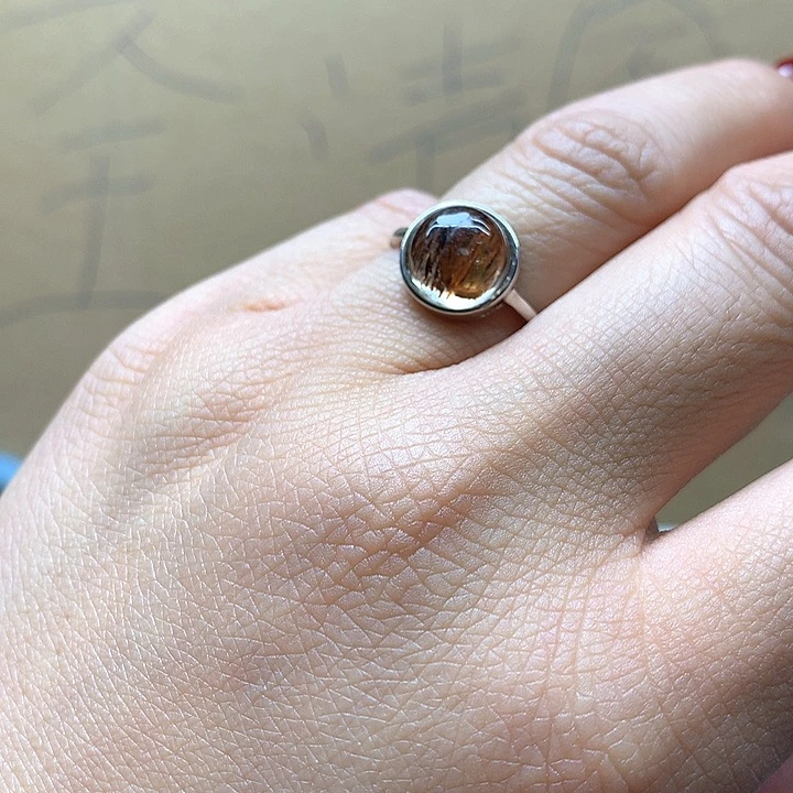 水晶水晶戒指银S925镶嵌