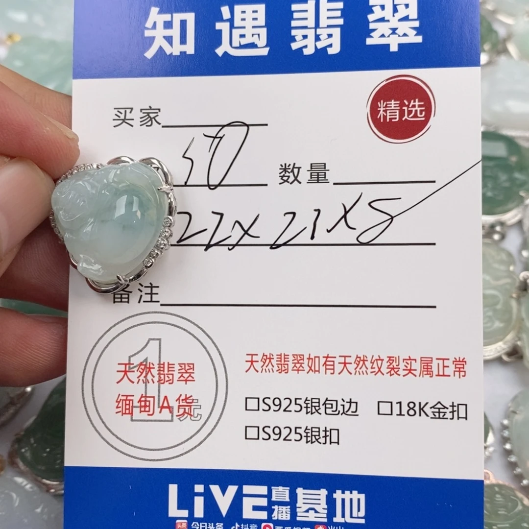 翡翠银S925镶嵌颈饰挂件
