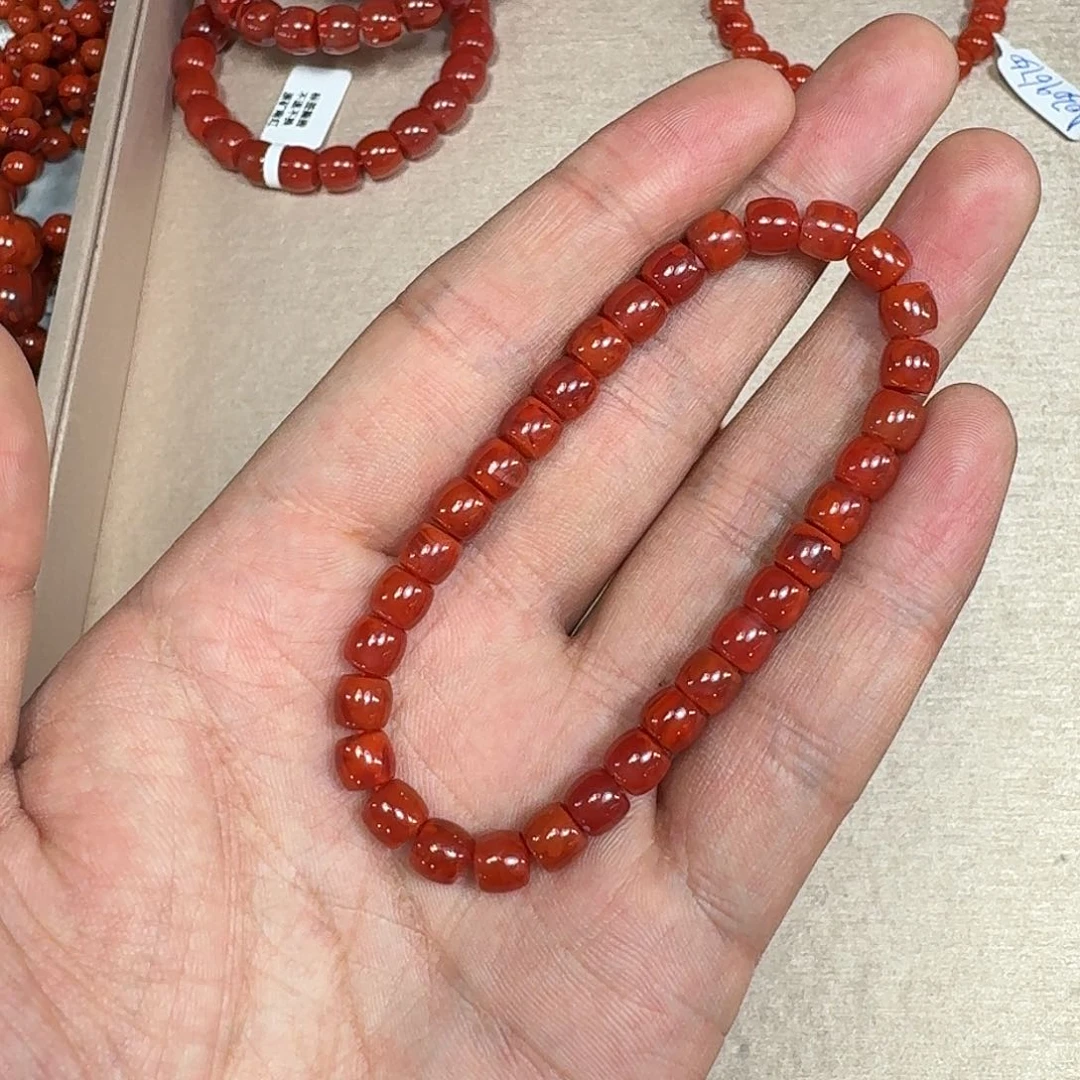 手链未镶嵌南红玛瑙原矿南红手串6mm瓦西双色直切
