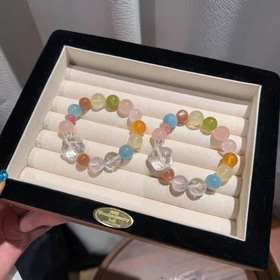 「夏日」白水晶星星海蓝宝岫玉玛瑙多宝水晶手串手链 多样发一ZX37