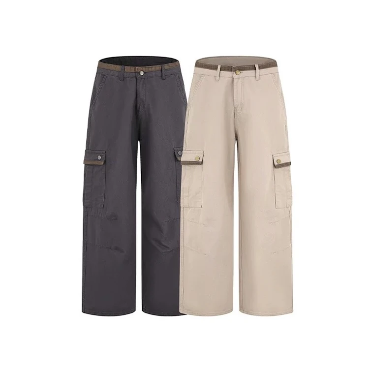 【醒醒】国潮复古流行个性洗水工装牛仔裤休闲小众长裤子N1037