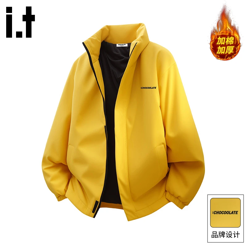 it :CHOCOOLATE加厚棉袄夹克男2025冬季立领保暖棉衣外套休闲上衣