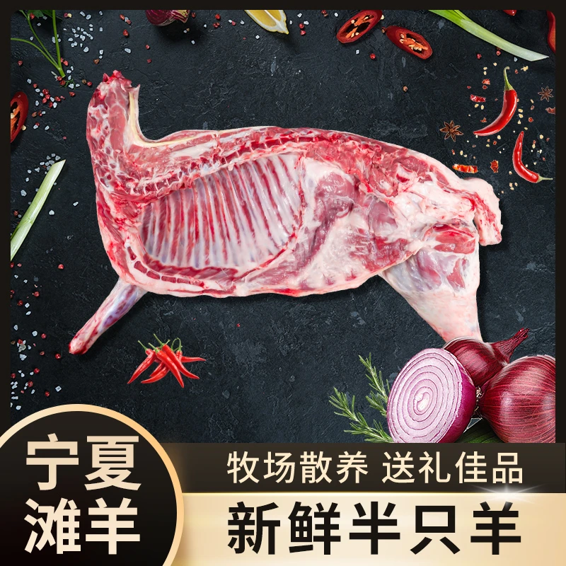 正宗宁夏滩羊半羊整扇80%腿排不腥不膻鲜切半只羊10斤羊羔肉鲜嫩
