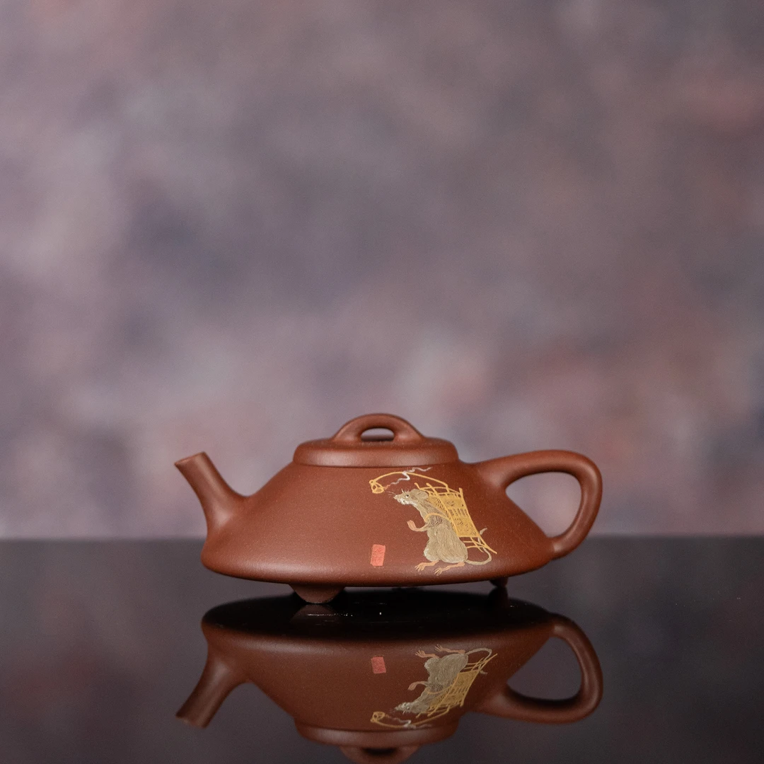 【利贞l合瓢-子鼠】原矿底槽清 约150cc 手工制 紫砂壶 茶具XYCL