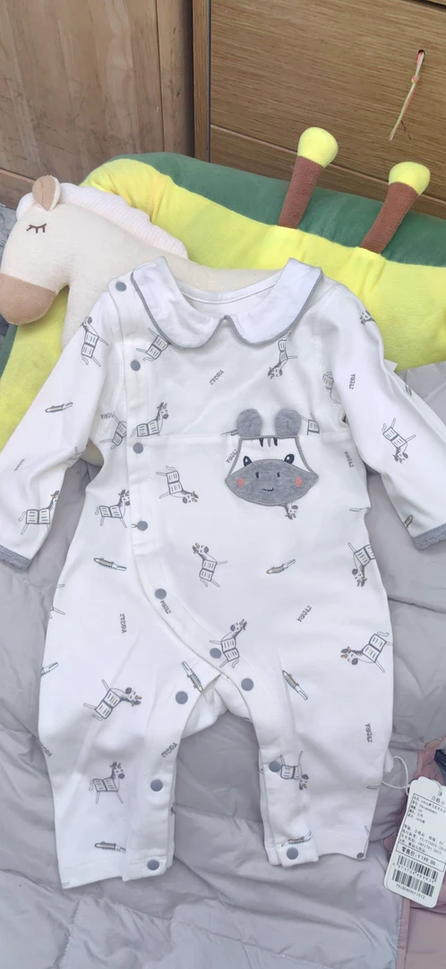 男女通用春秋蝴蝶衣长袖秋冬哈衣爬服女宝连体衣白色