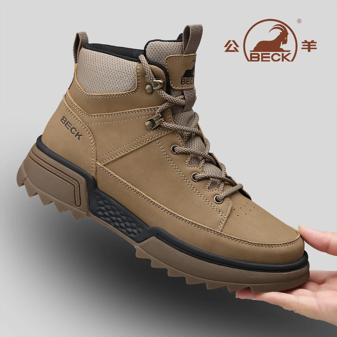 公羊男鞋2025新款马丁靴秋冬真皮皮鞋防滑耐磨男士休闲百搭工装靴