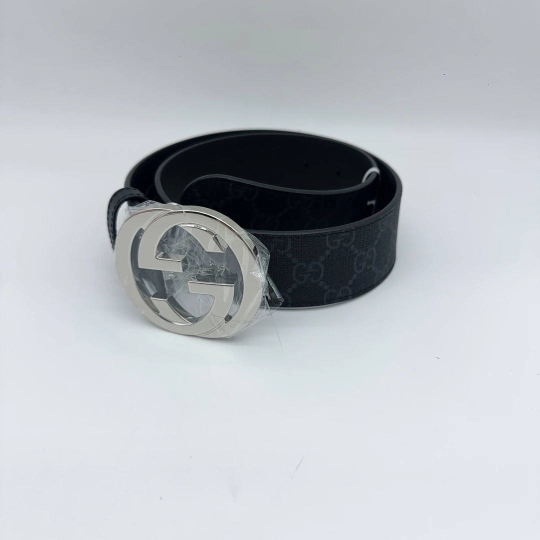 95新 GUCCI/古驰  黑色印花腰带  1604 8588