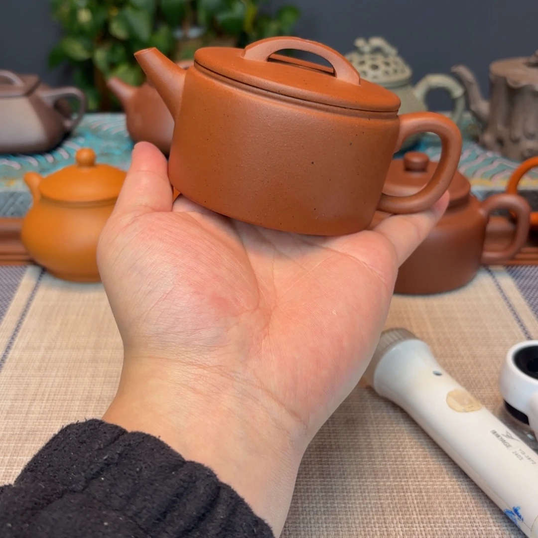 茶壶紫砂宜兴紫砂朱泥汉瓦