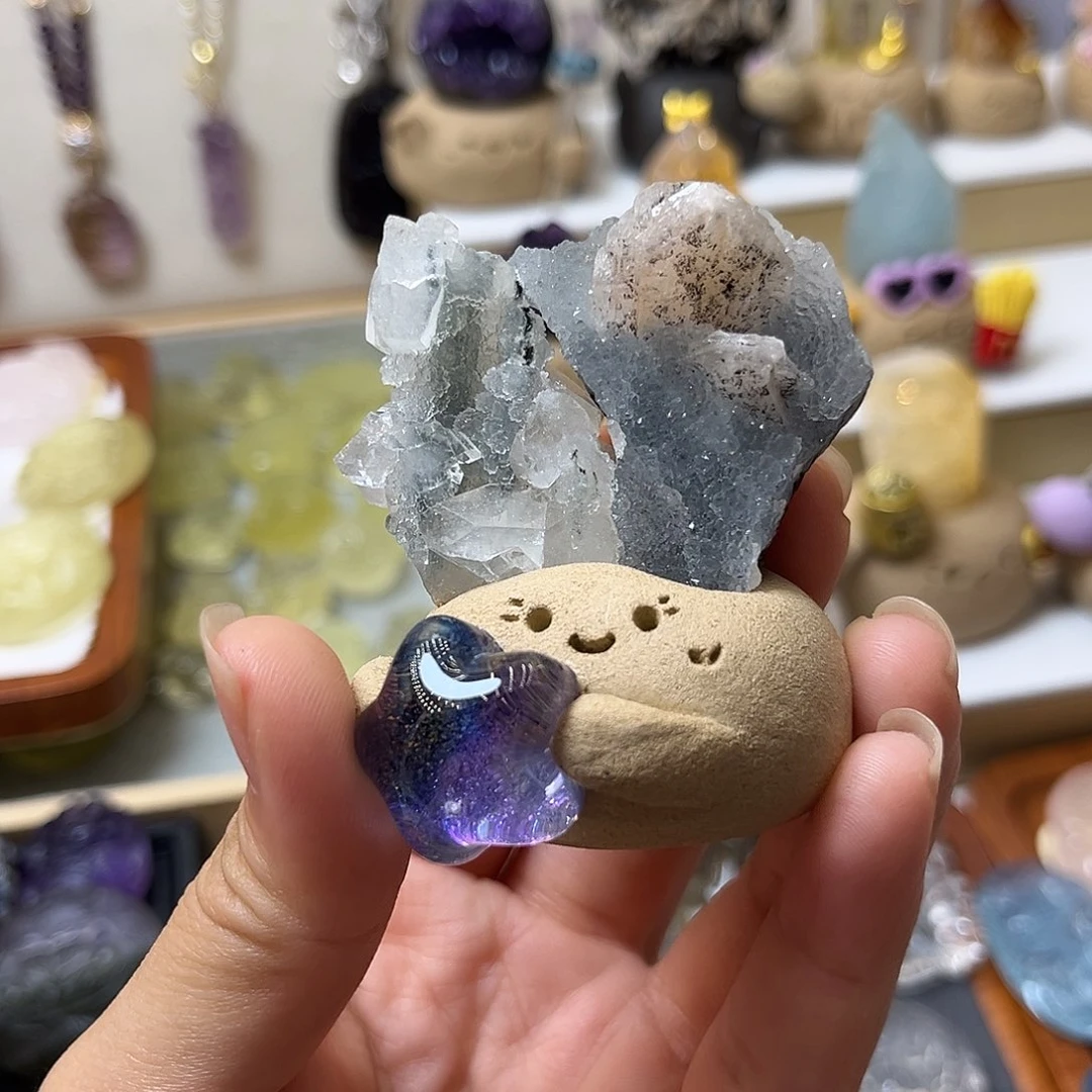 银S925镶嵌颈饰水晶?*双摆件