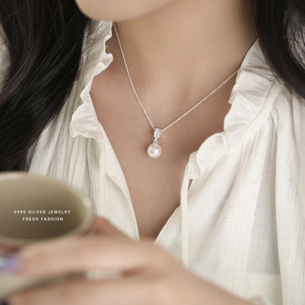 坠链均足银 小蛮腰项链S999纯银女轻奢简约气质高级感百搭锁骨链