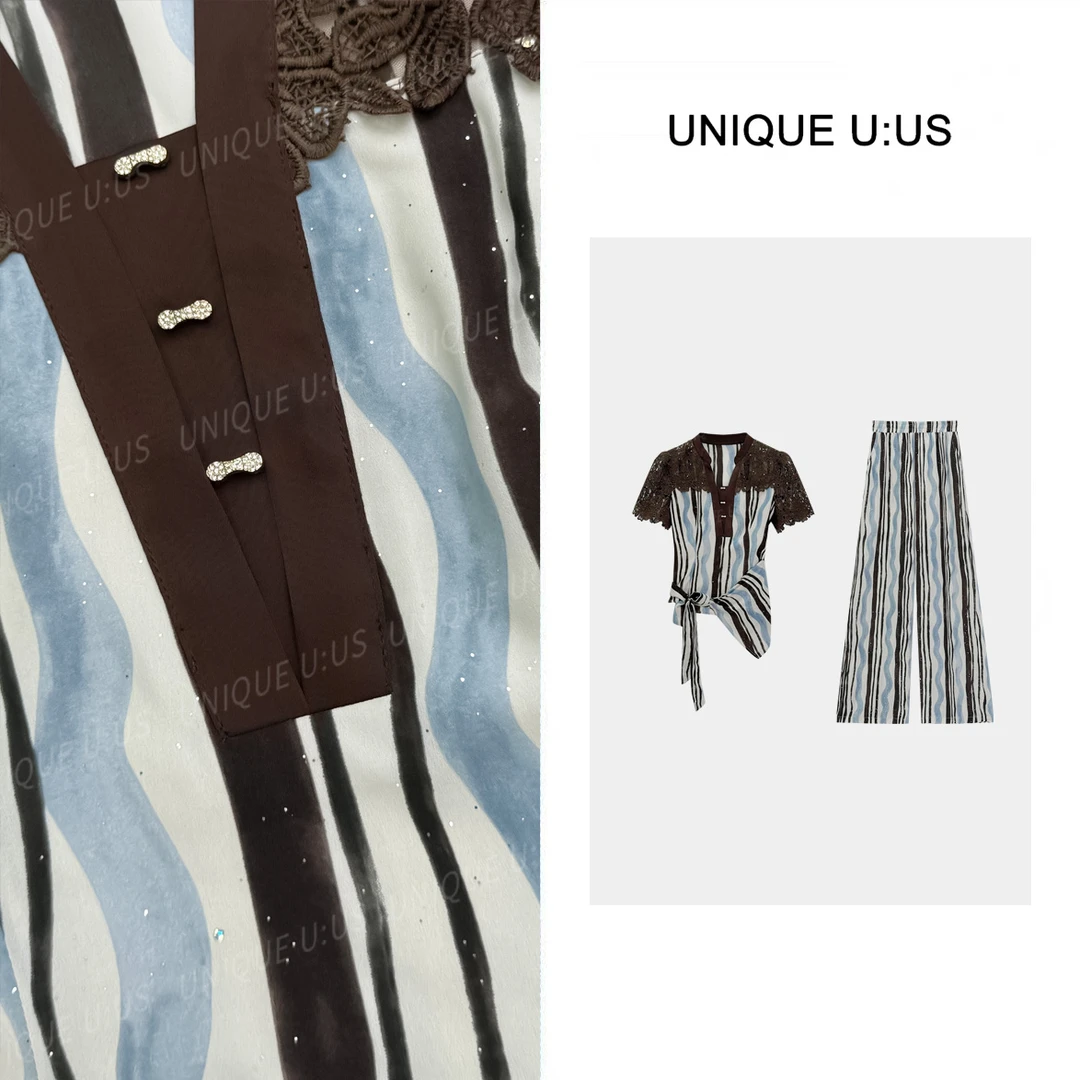 【TangTang·Studio】巴曼女士气质条纹时尚轻盈感女装套装-253330